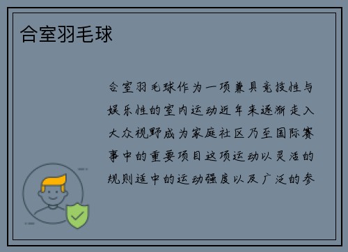 合室羽毛球